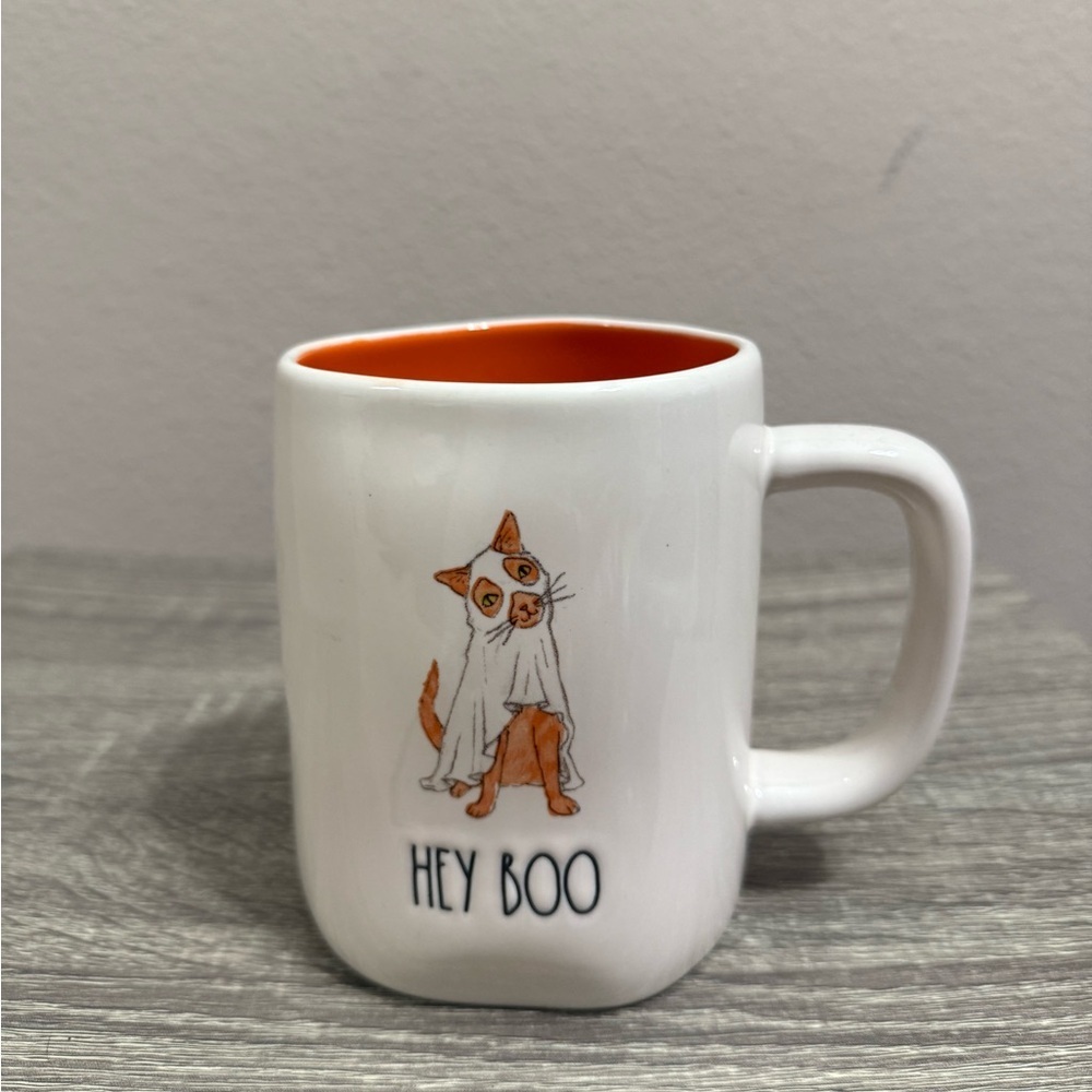 Rae Dunn Hey Boo Cat Mug